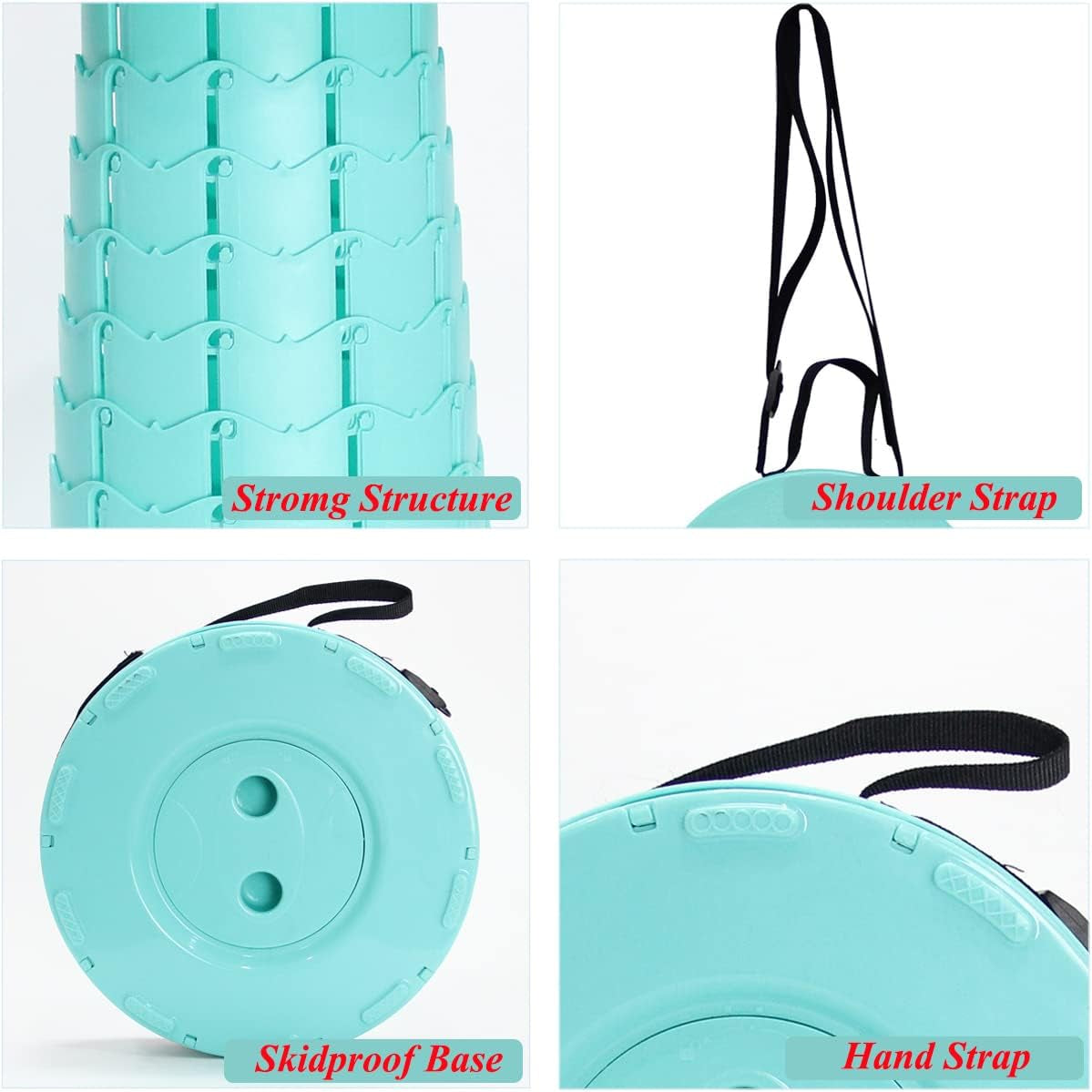 Portable Collapsible Stool Folding Retractable Stool Adjustable Telescoping Stool for Camping, Shopping, Hiking, Fishing, Picnic and More(Upgraded)