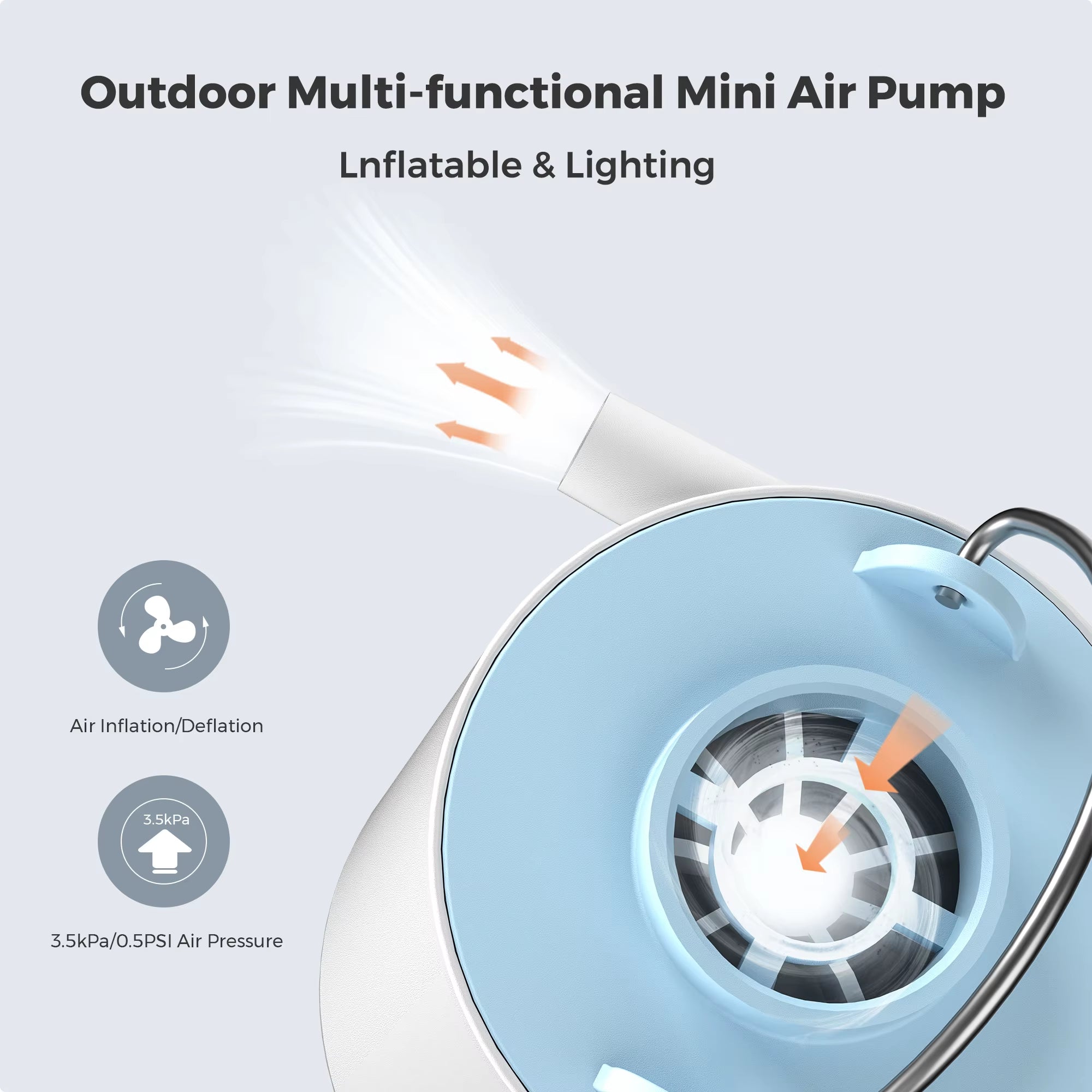 FLEXTAIL TINY PUMP X - Portable Camping Air Pump with 1300Mah Battery Rechargeable for Pool Floats Air Mattress Vacuum Bags