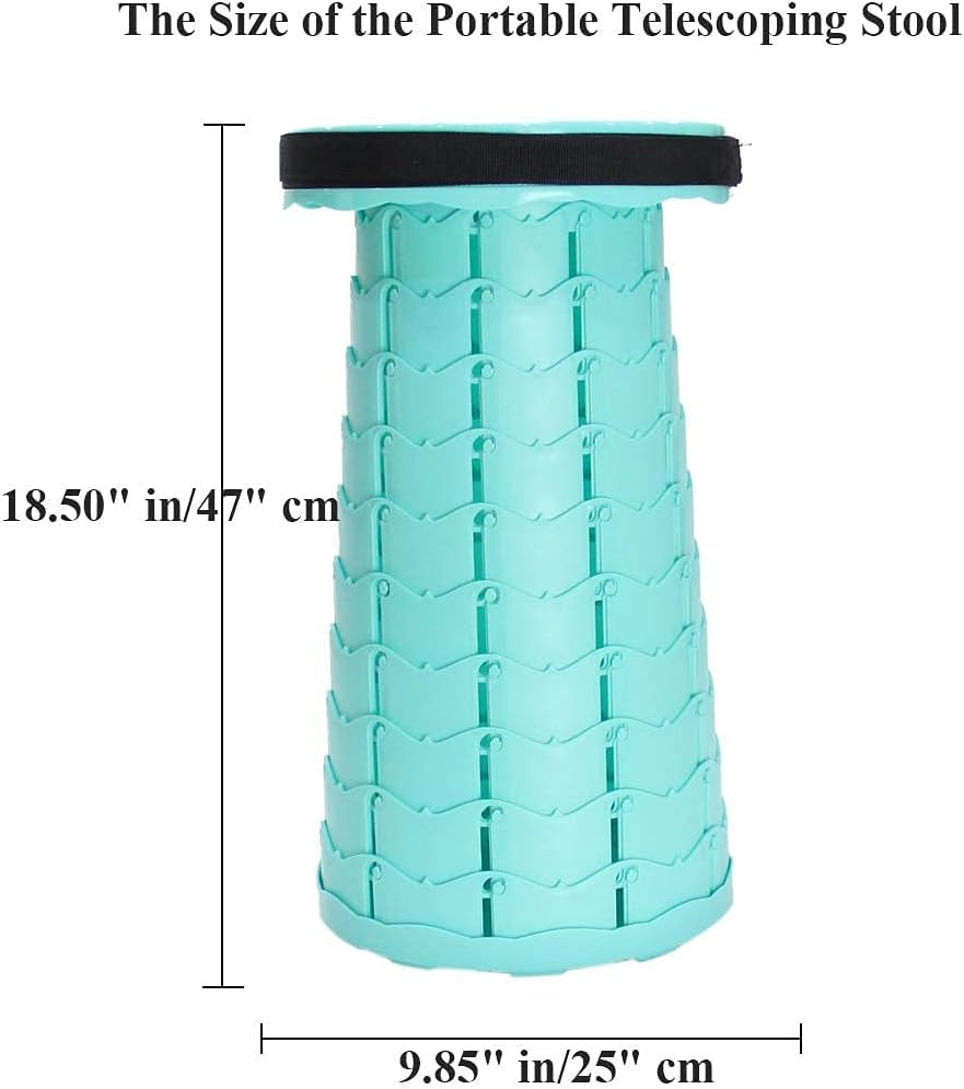 Portable Collapsible Stool Folding Retractable Stool Adjustable Telescoping Stool for Camping, Shopping, Hiking, Fishing, Picnic and More(Upgraded)
