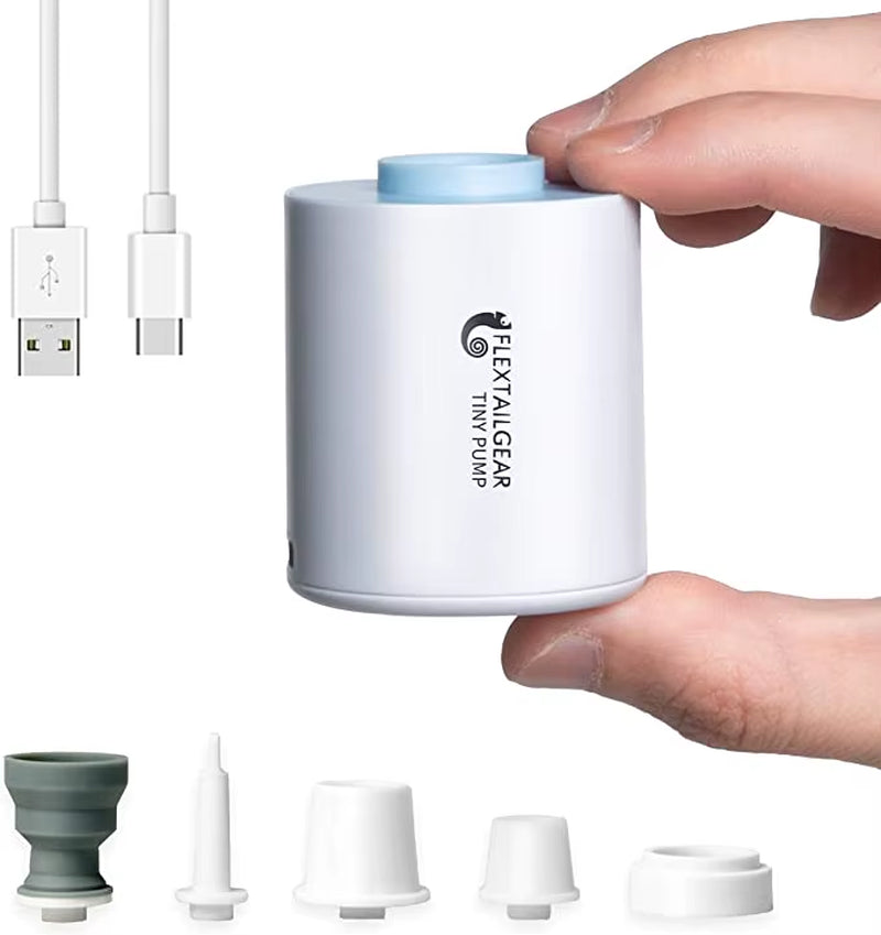 FLEXTAIL TINY PUMP X - Portable Camping Air Pump with 1300Mah Battery Rechargeable for Pool Floats Air Mattress Vacuum Bags