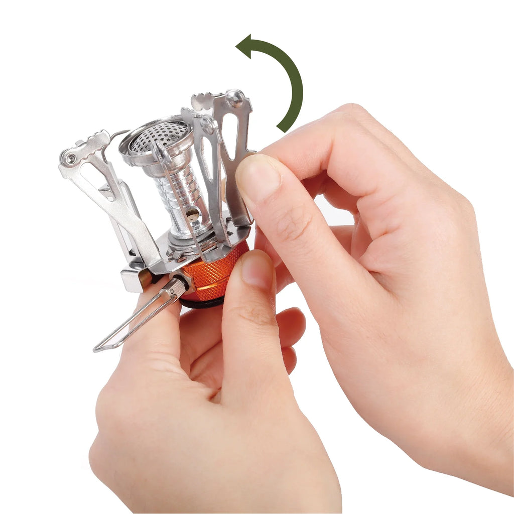 4 Piece Portable Camping Stove Adapter and Stand Set, Propane Compatible, All-In-One Kit