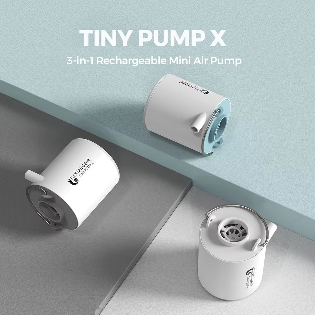 FLEXTAIL TINY PUMP X - Portable Camping Air Pump with 1300Mah Battery Rechargeable for Pool Floats Air Mattress Vacuum Bags
