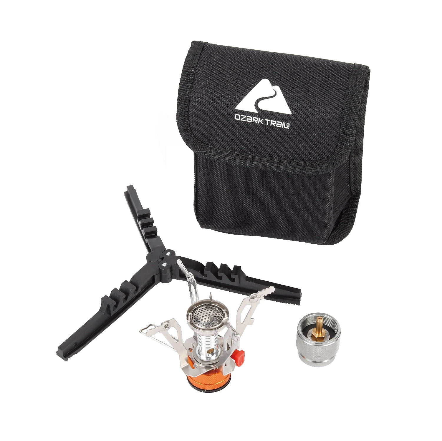4 Piece Portable Camping Stove Adapter and Stand Set, Propane Compatible, All-In-One Kit