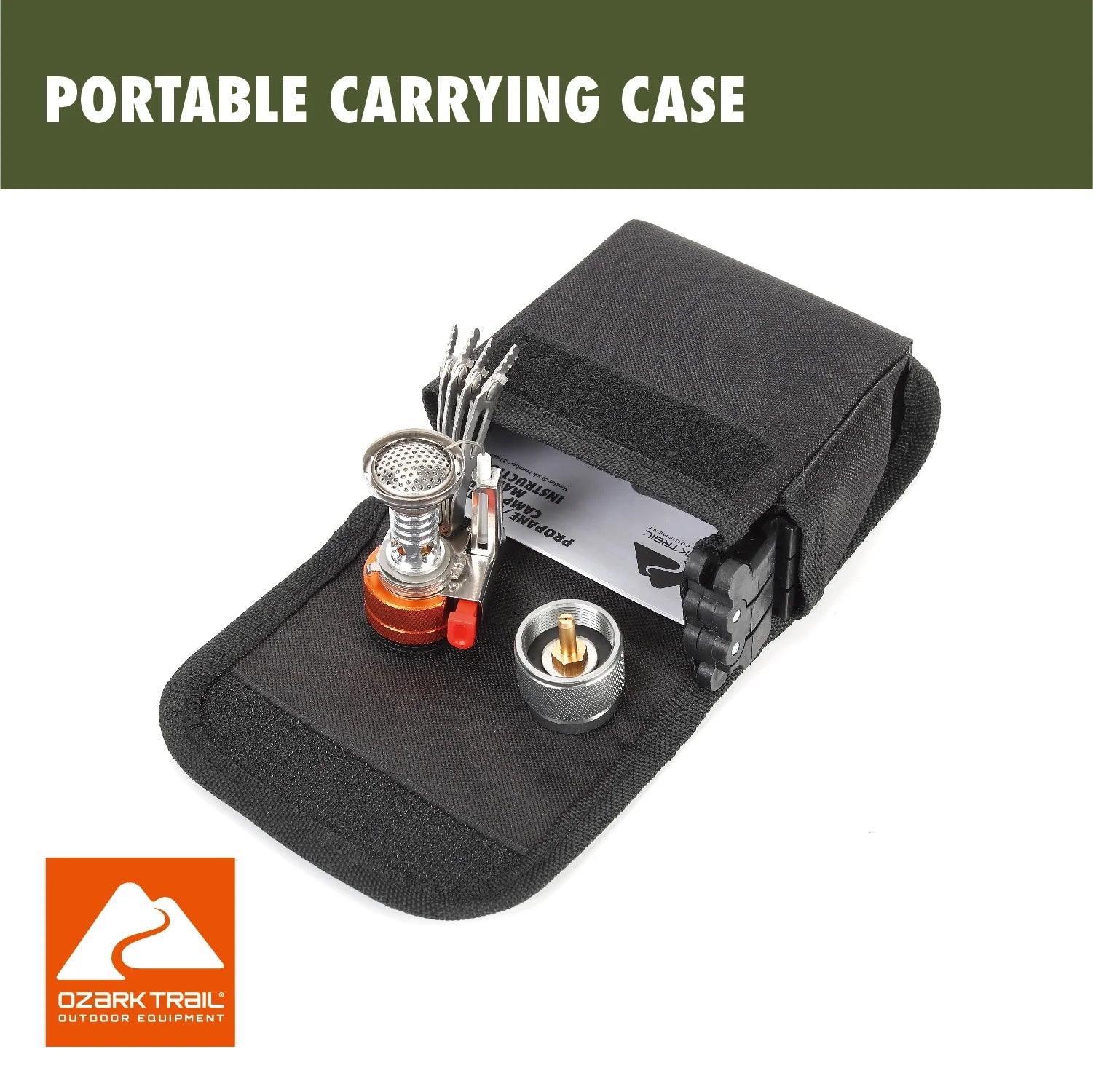 4 Piece Portable Camping Stove Adapter and Stand Set, Propane Compatible, All-In-One Kit